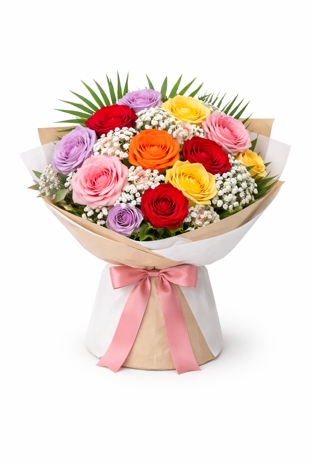 Bouquet de roses colorées